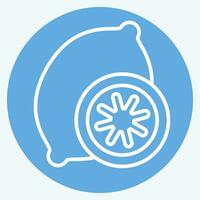 Icon Lemon. related to Fruit and Vegetable symbol. blue eyes style. simple design editable. simple illustration vector