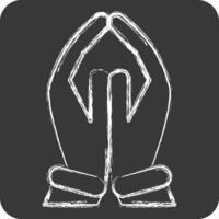 Icon Pray. related to India symbol. chalk Style. simple design editable. simple illustration vector