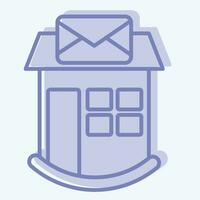 Icon Post Office. related to Icon Building symbol. two tone style. simple design editable. simple illustration vector