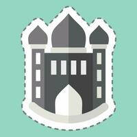 Sticker line cut Mosque. related to Sticker line cut Building symbol. simple design editable. simple illustration vector