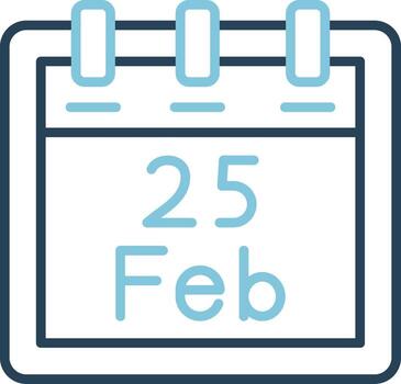 February 25 Vector Icon
