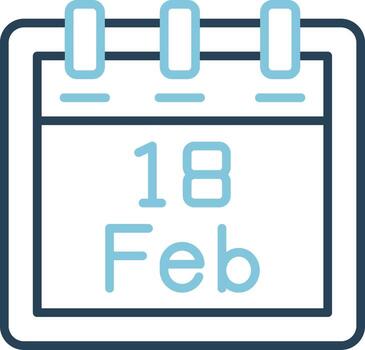 febrero 18 vector icono