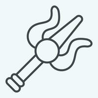 Icon Trident. related to India symbol. line style. simple design editable. simple illustration vector