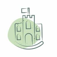 Icon castle. related to Icon Building symbol. Color Spot Style. simple design editable. simple illustration vector