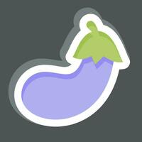 Sticker Eggplant. related to Fruit and Vegetable symbol. simple design editable. simple illustration vector