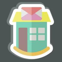 Sticker Post Office. related to Sticker Building symbol. simple design editable. simple illustration vector