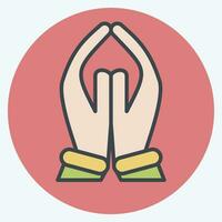 Icon Pray. related to India symbol. color mate style. simple design editable. simple illustration vector