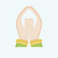 Icon Pray. related to India symbol. flat style. simple design editable. simple illustration vector