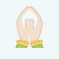 Icon Pray. related to India symbol. flat style. simple design editable. simple illustration vector