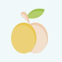 Icon Plum. related to Fruit and Vegetable symbol. flat style. simple design editable. simple illustration vector