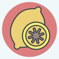 Icon Lemon. related to Fruit and Vegetable color mate style. simple design editable. simple illustration vector