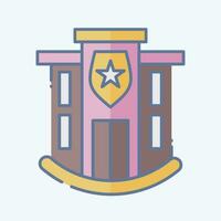 Icon Police Station. related to Icon Building symbol. doodle style. simple design editable. simple illustration vector
