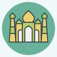 Icon Taj Mahal. related to India symbol. color mate style. simple design editable. simple illustration vector