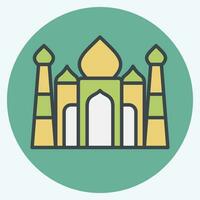 Icon Taj Mahal. related to India symbol. color mate style. simple design editable. simple illustration vector