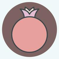 Icon Pomegranate. related to Fruit and Vegetable color mate style. simple design editable. simple illustration vector