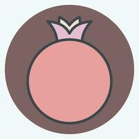 Icon Pomegranate. related to Fruit and Vegetable color mate style. simple design editable. simple illustration vector