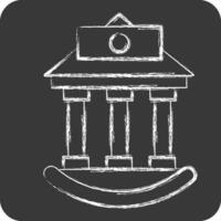 Icon Bank. related to Icon Building symbol. chalk Style. simple design editable. simple illustration vector