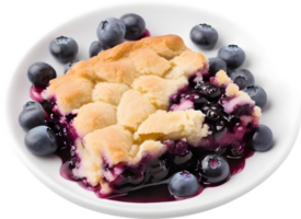 Image of Delicious-looking Blueberry cobbler. AI-Generated. png