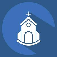 Icon Church. related to Icon Building symbol. long shadow style. simple design editable. simple illustration vector