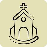 Icon Church. related to Icon Building symbol. hand drawn style. simple design editable. simple illustration vector