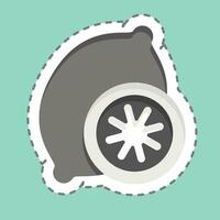 Sticker line cut Lemon. related to Fruit and Vegetable symbol. simple design editable. simple illustration vector