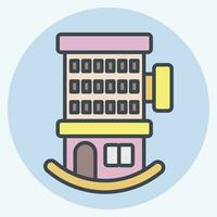 Icon Hotel. related to Icon Building symbol. color mate style. simple design editable. simple illustration vector
