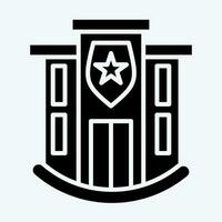 Icon Police Station. related to Icon Building symbol. glyph style. simple design editable. simple illustration vector