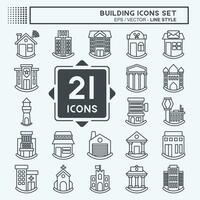 Icon Set Building. related to Icon Construction symbol. line style. simple design editable. simple illustration vector