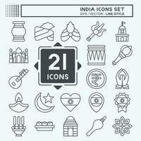 Icon Set India. related to Holiday symbol. line style. simple design editable. simple illustration vector