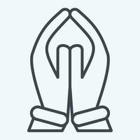 Icon Pray. related to India symbol. line style. simple design editable. simple illustration vector