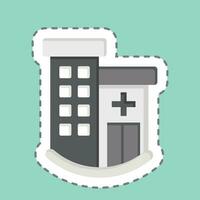 Sticker line cut Clinic. related to Sticker line cut Building symbol. simple design editable. simple illustration vector