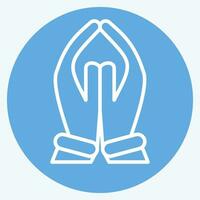 Icon Pray. related to India symbol. blue eyes style. simple design editable. simple illustration vector