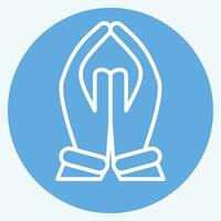 Icon Pray. related to India symbol. blue eyes style. simple design editable. simple illustration vector