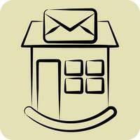 Icon Post Office. related to Icon Building symbol. hand drawn style. simple design editable. simple illustration vector