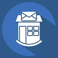 Icon Post Office. related to Icon Building symbol. long shadow style. simple design editable. simple illustration vector