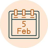 February 5 Vector Icon