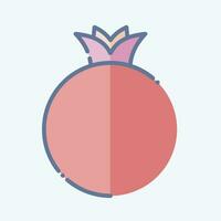 Icon Pomegranate. related to Fruit and Vegetable symbol. doodle style. simple design editable. simple illustration vector