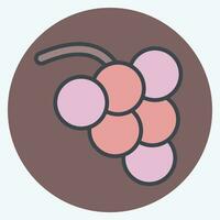 Icon Grape. related to Fruit and Vegetable color mate style. simple design editable. simple illustration vector