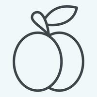 Icon Plum. related to Fruit and Vegetable line style. simple design editable. simple illustration vector