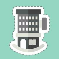 Sticker line cut Hotel. related to Sticker line cut Building symbol. simple design editable. simple illustration vector