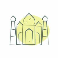 Icon Taj Mahal. related to India symbol. Color Spot Style. simple design editable. simple illustration vector