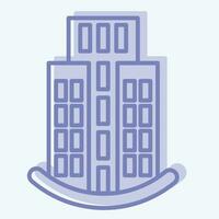 Icon Skyscraper. related to Icon Building symbol. two tone style. simple design editable. simple illustration vector