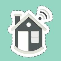 Sticker line cut Smart Building. related to Sticker line cut Building symbol. simple design editable. simple illustration vector