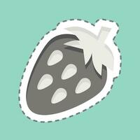 Sticker line cut Strawberry. related to Fruit and Vegetable symbol. simple design editable. simple illustration vector