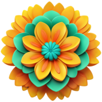 A cute colorful flower. AI-Generated. png