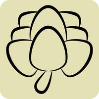 Icon Artichoke. related to Fruit and Vegetable symbol. hand drawn style. simple design editable. simple illustration vector