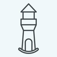 Icon Lighthouse. related to Icon Building symbol. line style. simple design editable. simple illustration vector