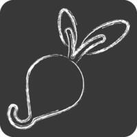 Icon Radish. related to Fruit and Vegetable symbol. chalk Style. simple design editable. simple illustration vector