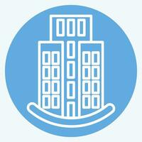 Icon Skyscraper. related to Icon Building symbol. blue eyes style. simple design editable. simple illustration vector
