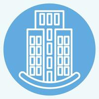 Icon Skyscraper. related to Icon Building symbol. blue eyes style. simple design editable. simple illustration vector